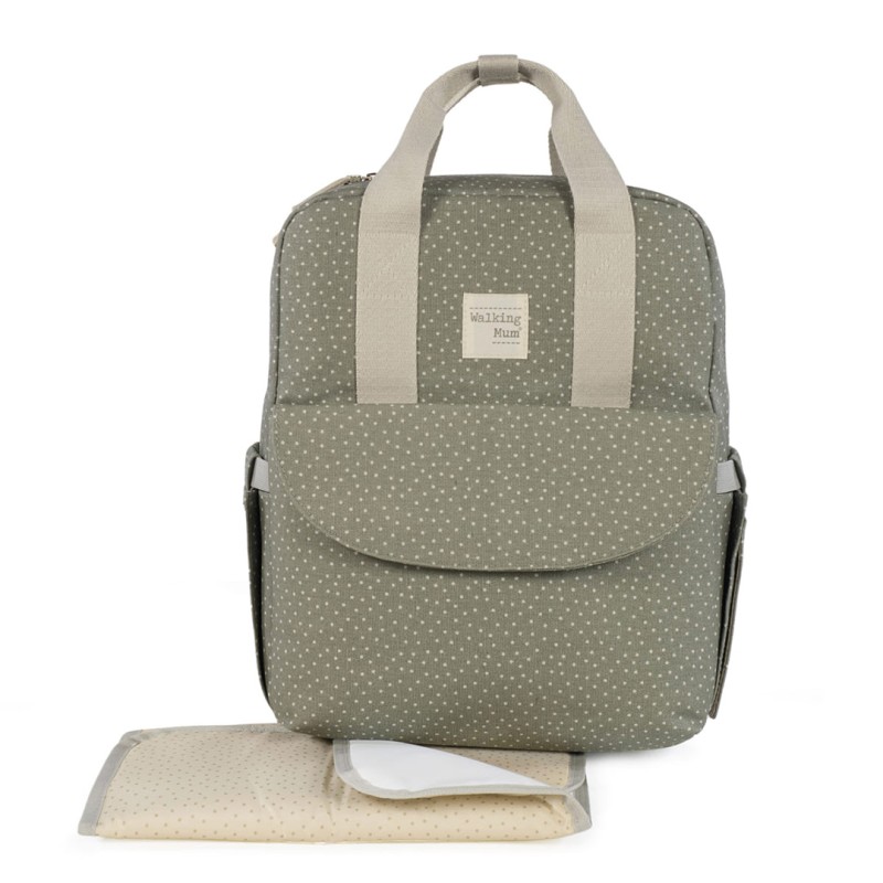 Τσάντα Αλλαξιέρα Backpack Poppy Olive Πουά WALKING MUM Τσάντα Αλλαξιέρα Backpack Poppy Olive Πουά WALKING MUM
