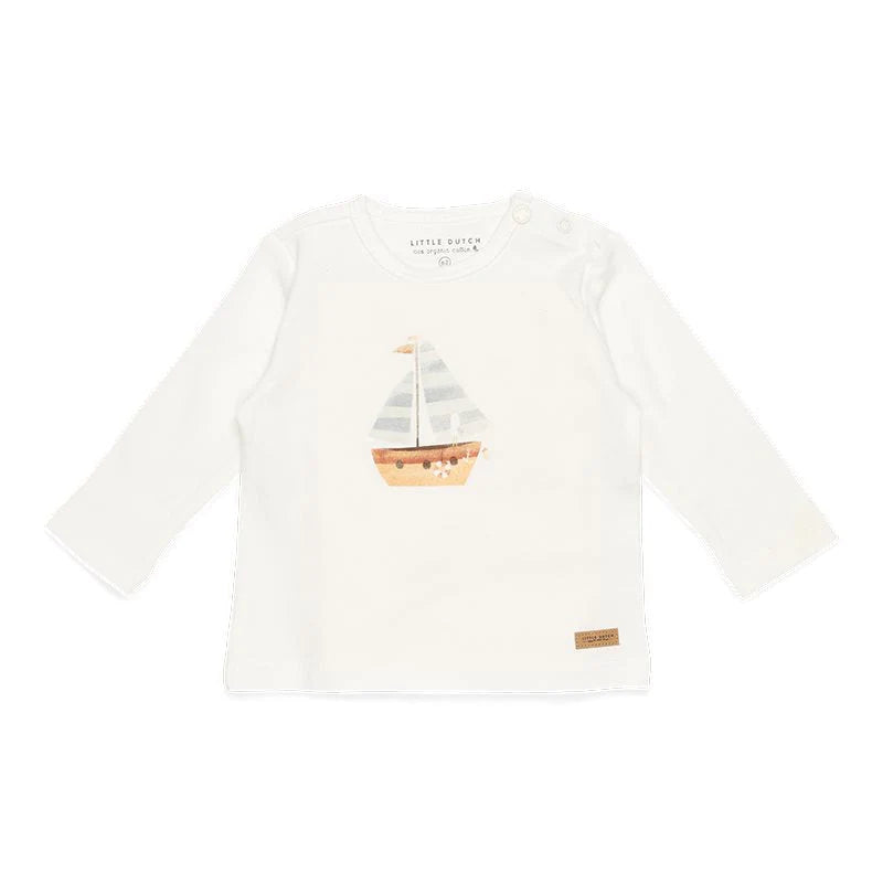 Μπλουζάκι μακρυμάνικο Sailboat White LITTLE DUTCH Μπλουζάκι μακρυμάνικο Sailboat White LITTLE DUTCH